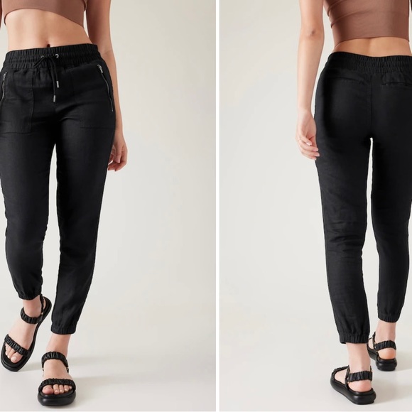 Athleta Pants - ATHLETA Cabo Linen Jogger Size 6 Minimalist Contemporary Athleisure Modern